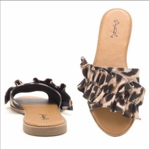 Qupid Leopard Print Sandal